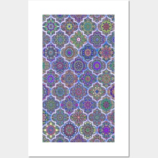 Moroccan tile iridescent pattern Posters and Art